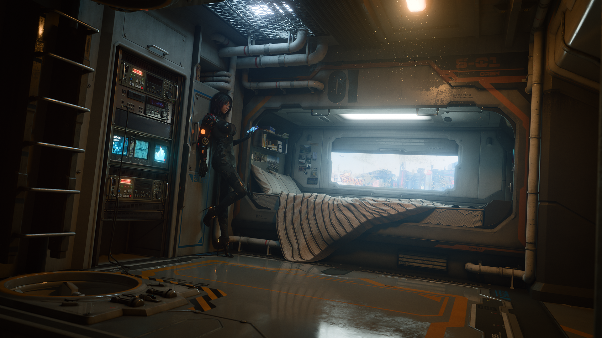 Chambre Sci-Fi avec personnage - Rendu Blender avec Compositing